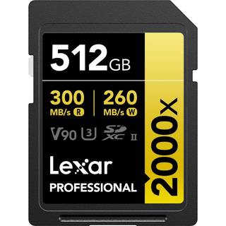 SDXC 512GB 300MB/s 2000x V90 Class 10 UHS-II Professional