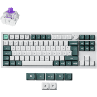 Keychron Q3 HE 80% Knob Wireless Tri-Mode QMK - Gateron 2.0 Magnetic Switch - Shell White - Gaming Tastatur - Uden Numpad - Nordisk - Hvid