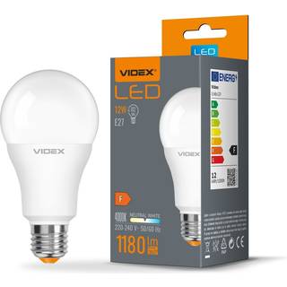 A60 LED-pære 12W E27 - neutral hvid, 230V, 1180lm, forbrug 12W - Kulør : Neutral