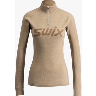 Swix Women's RaceX Merino Half Zip Merino undertøj Damer størrelse XL farve beige