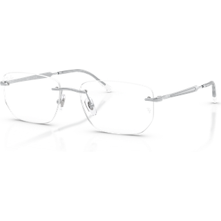 Ray - Ban Unisex RX3768V 2501 Optiske stel Metal Sølv Transparent Geometrisk Normal