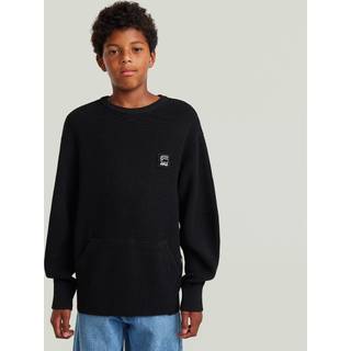 Boys Constructed Crew Knit - Black - boys