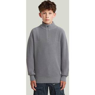 Boys Army Half Zip Knit - Grey - boys