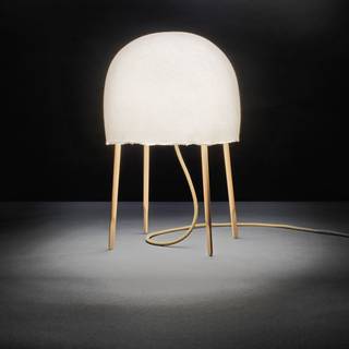 Foscarini Designer bordlampe Kurage, Hvid/opal, Stue/spisestue, Træ, Design