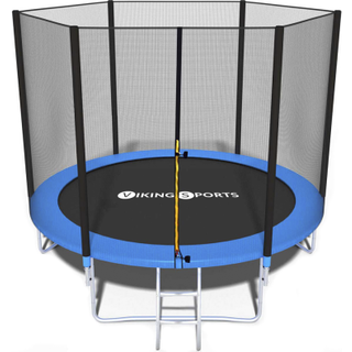 Viking Sports trampolin med stige, net og 30 cm kantpude, blå - Ø244 cm