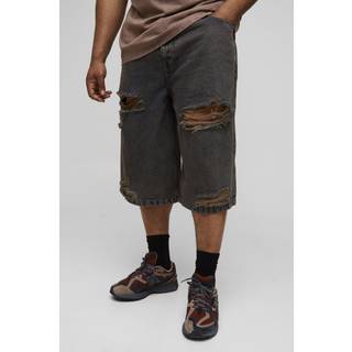 Mens Mid Wash Plus Tinted Acid Wash Rip Knee Jorts