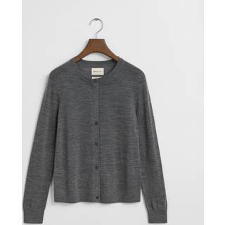 GANT Dame Cardigan af ekstra fin merinould (L) Sort Grå