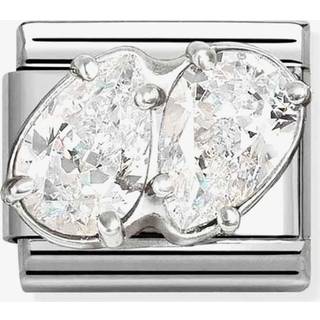 Nomination Silver White CZ Double Drop Charm