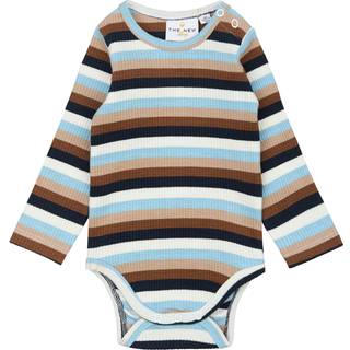 The New Siblings GOTS Park Lange Ærmer Ribkrop Powder Blue Striped  Powder Blue Striped 62 cm  Blå  62 cm  mand