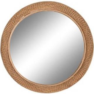 Vægspejl Home ESPRIT Lys brun Natur Urban 72 x 7 x 72 cm