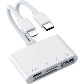 Højhastigheds 4-i-2 USB-C & Lightning til SD/TF-kortlæser, USB-C, USB OTG-kameraadapter