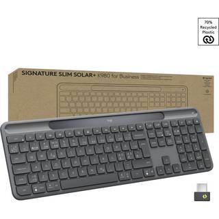 Logitech Signature Slim Solar+ trådløst tastatur, grafitgrå