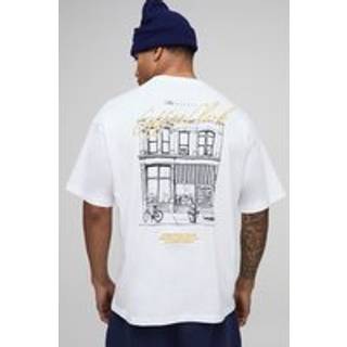 Mens White Oversized Coffee Club Print T-Shirt
