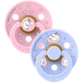 BIBS Bibs X Moomins Dreaming 2-pak Latex-sutter Hush Baby Pink  Baby Pink-Size 1 Latex Lyserød  0-6 måneder  Unisex