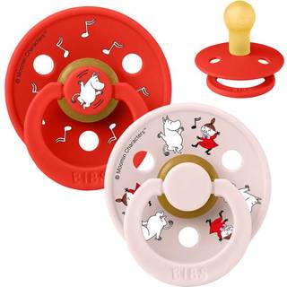BIBS x Moomin Colour Dancing Sut 2-pak Latex Str. 1, Candy Apple