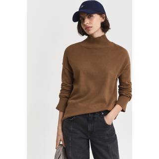 GANT Dame Sweater af ekstra fin lammeuld med rullekrave (S) WARM KHAKI