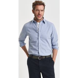 GANT Herre Regular fit melange flannelskjorte (XXXL) Blå