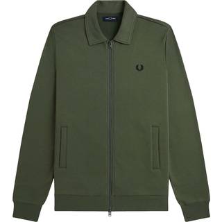 Fred Perry Zip Through Collared Sweatshirt Green
