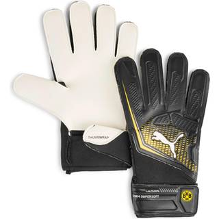 PUMA Borussia Dortmund ULTRA Play Goalkeeper Gloves, Accessories, Black/Faster Yellow, 10