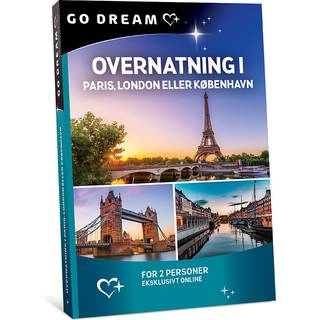 Go Dream OVERNATNING I PARIS, LONDON ELLER KØBENHAVN- Oplevelsesgaver STAY