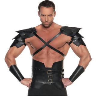 Drachen Krieger Schulterpanzer Set Schwarz