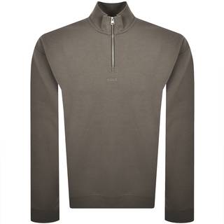 Sweatshirt i bomuldsfrotté med lynlås i halsen og logoprint