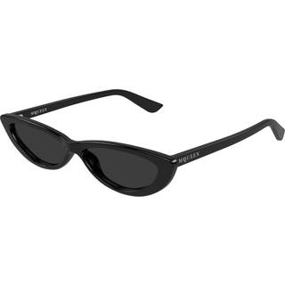 Alexander McQueen Kvinde AM0535S 001 Solbriller Acetat Sort Grå Rund