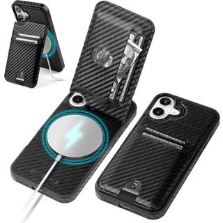 SkyEagle Kompatibel med Magsafe til iPhone 16 Pung-etui med kortholder Kickstand RFID Blocking Flip Cover Kreditkortpladser PU-lder Mnd Kvinder