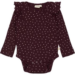 Frill Modal Heart Body, Dark Grape/White, 62 cm