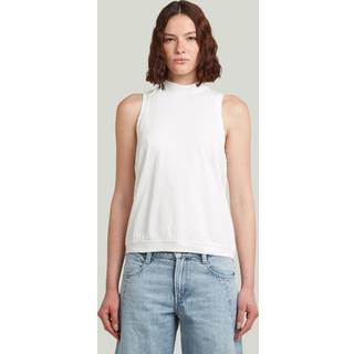 Open Back Knit Tanktop - White - Women