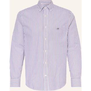 GANT Herre Regular fit stribet klassisk poplin-skjorte (S) Rød Lyserød