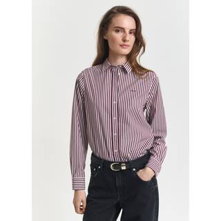 GANT Dame Regular fit klassisk stribet poplin-skjorte (38) Rød Lyserød