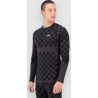 Mons Royale Ascender Merino Seamless L/S Merino undertøj Herrer størrelse M farve sort/grå
