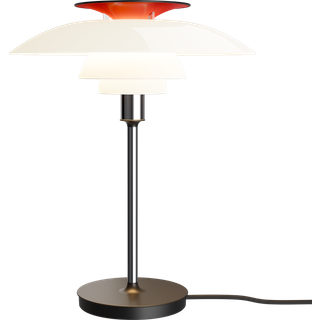 LOUIS POULSEN PH 80 OPALHVID/HØJGLANS FORKROMET BORDLAMPE