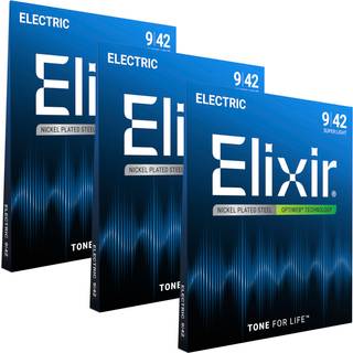 Elixir 16571 Optiweb 9-42 3-Pack Strenge til E-guitar