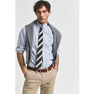 GANT Herre Regular fit klassisk poplin-skjorte med tern (S) COLLEGE Blå