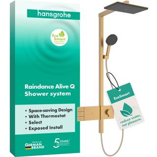 hansgrohe Raindance Alive Q Showerpipe 210/340 2jet EcoSmart, Børstet bronze PVD