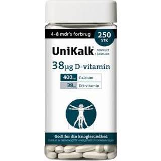 Unikalk 38µg D-vitamin - 250 tabl.