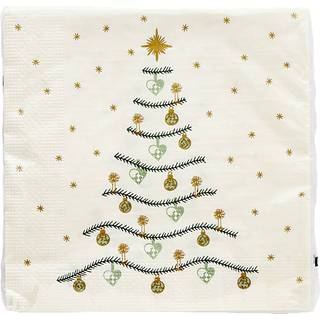 Mønstrede juleservietter 33x33 cm 20-pak