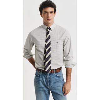 GANT Herre Regular fit klassisk poplin-skjorte med tern (XXXL) Grøn