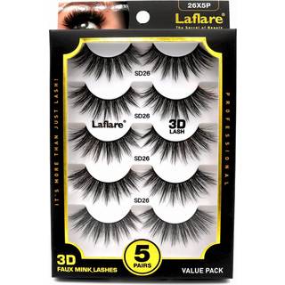 Laflare Premium Silke Lashes 3D Faux Mink ?jenvipper Multipack Lys Naturligt udseende Professionel Let at p?f?re ?jenvipper i en strikket stil 5