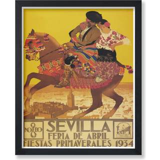 Affisch Master Vintage Travel Poster - Retro Sevilla Print - Spanien Art - Horse Art - Festival Art - Stor gåva för honom hennes reseälskare - Ch