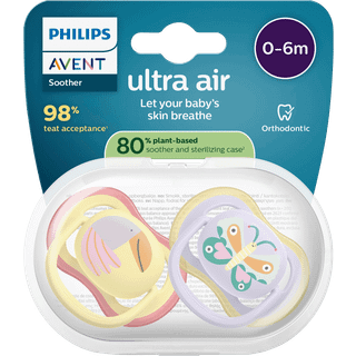 Philips Avent Ultra Air Sut 0-6m 2-pak, Lyselilla/lysegul