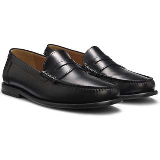 BOSS BLACK Tevan Leather Moccasin Black