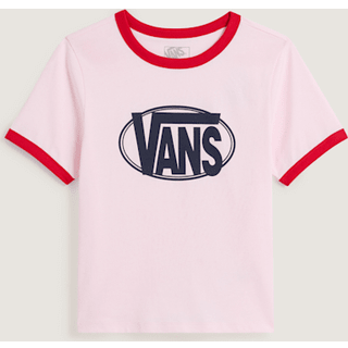 Vans - Centre Chest Logo Ringer T-Shirt, Woman, Pink, Size: XL - Pink - XL