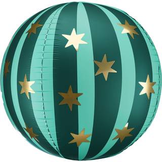 Stjernedrøm folieballon stjernegrøn 75 cm med guldstjerner – til magiske øjeblikke