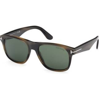TOM FORD Mand FT1284 MARLON-02 55N Solbriller Acetat Havana Grøn Firkantet Normal