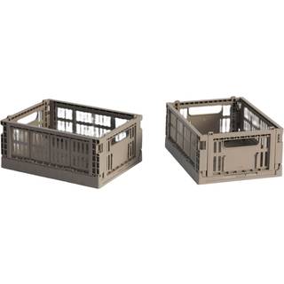 HAY Colour Crate Mini Opbevaringskasse, warm grey, 2 stk.