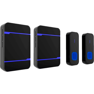 Ringeklokke Trådløs med 2 Tryk og 2 Modtagere
