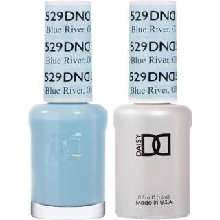 DND Gel Polish Set Blue Collection UV Gel Polish og Air Dry Neglelak Matchende Chip-Free Polish Duo 529 Blue River 0,5 Fl Oz